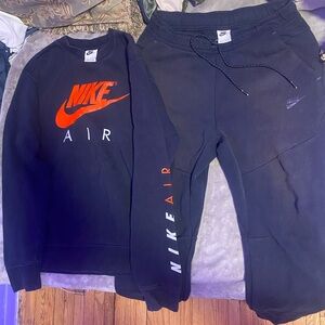 Nike Black and Red Sweatshirt and Joggers